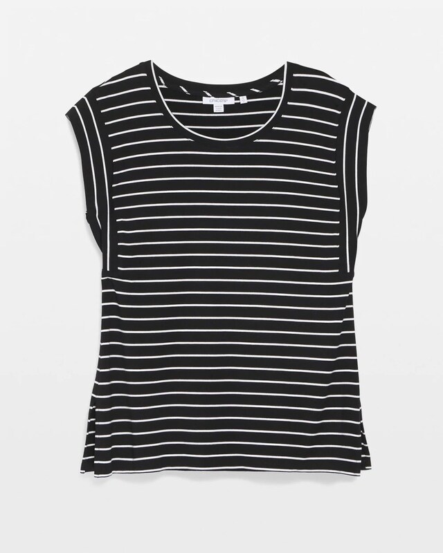 Stripe Cap Sleeve Tee - image 5